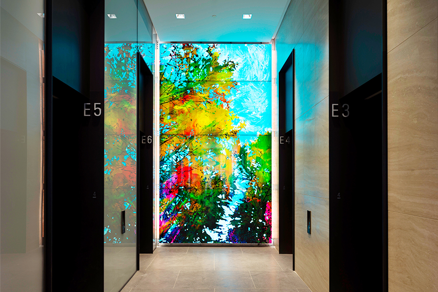 MUSE Design Winners - Backlit Art Glass Feature Walls